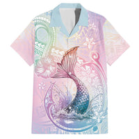 Hawaii Mermaid Sweet Pastel Hawaiian Shirt Polynesian Pattern Fish Hook LT01 Multicolor - Polynesian Pride