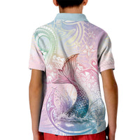 Hawaii Mermaid Sweet Pastel Kid Polo Shirt Polynesian Pattern Fish Hook LT01 - Polynesian Pride