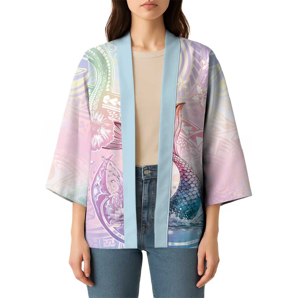 Hawaii Mermaid Sweet Pastel Kimono Polynesian Pattern Fish Hook LT01 - Polynesian Pride
