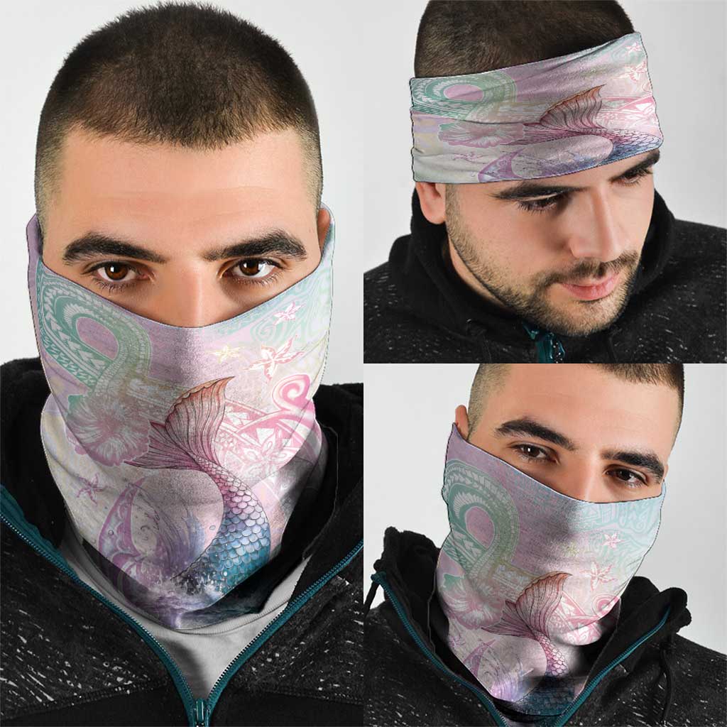 Hawaii Mermaid Sweet Pastel Neck Gaiter Polynesian Pattern Fish Hook LT01 - Polynesian Pride