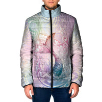 Hawaii Mermaid Sweet Pastel Padded Jacket Polynesian Pattern Fish Hook LT01 Men Multicolor - Polynesian Pride