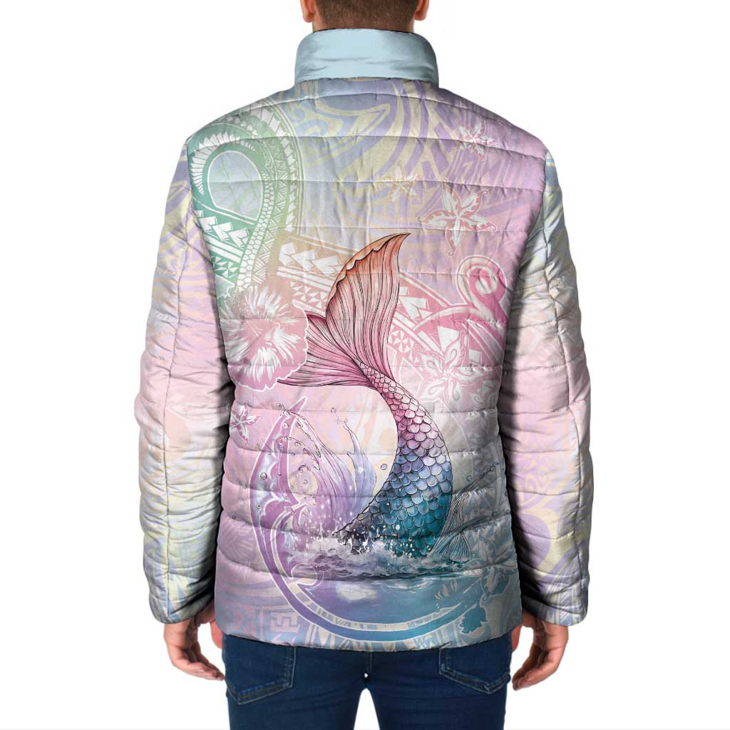 Hawaii Mermaid Sweet Pastel Padded Jacket Polynesian Pattern Fish Hook LT01 - Polynesian Pride