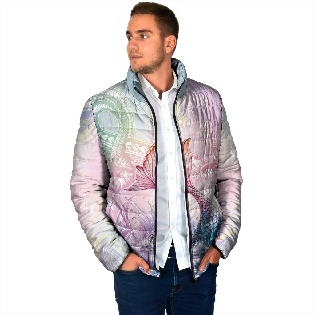 Hawaii Mermaid Sweet Pastel Padded Jacket Polynesian Pattern Fish Hook LT01 - Polynesian Pride
