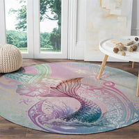 Hawaii Mermaid Sweet Pastel Round Carpet Polynesian Pattern Fish Hook LT01 - Polynesian Pride