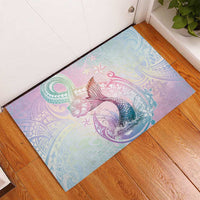 Hawaii Mermaid Sweet Pastel Rubber Doormat Polynesian Pattern Fish Hook LT01 - Polynesian Pride