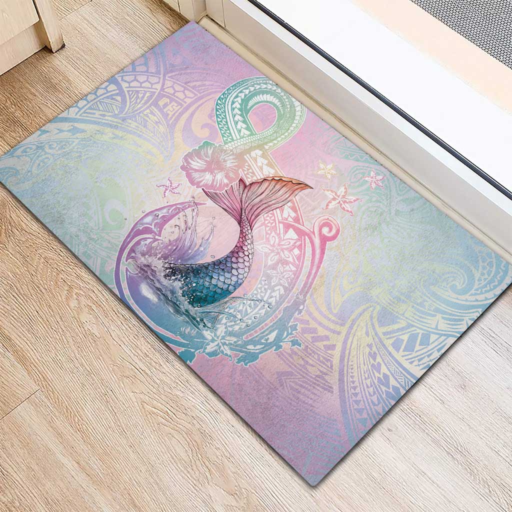 Hawaii Mermaid Sweet Pastel Rubber Doormat Polynesian Pattern Fish Hook LT01 - Polynesian Pride