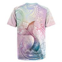 Hawaii Mermaid Sweet Pastel Rugby Jersey Polynesian Pattern Fish Hook LT01 - Polynesian Pride
