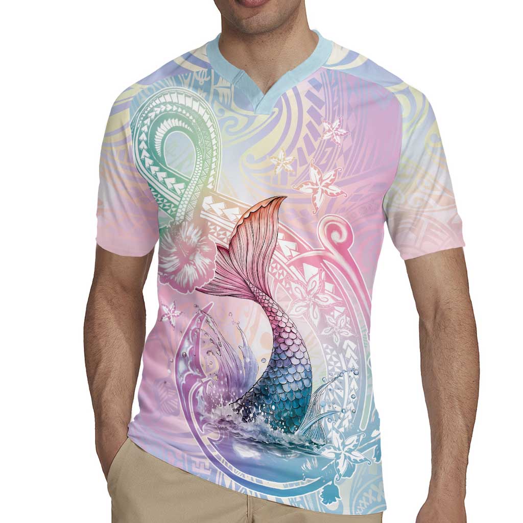 Hawaii Mermaid Sweet Pastel Rugby Jersey Polynesian Pattern Fish Hook LT01 - Polynesian Pride