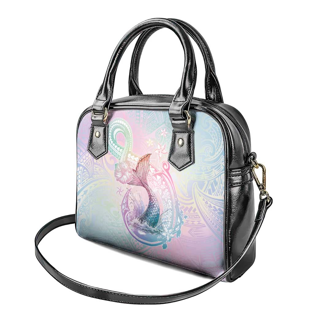 Hawaii Mermaid Sweet Pastel Shoulder Handbag Polynesian Pattern Fish Hook LT01 - Polynesian Pride