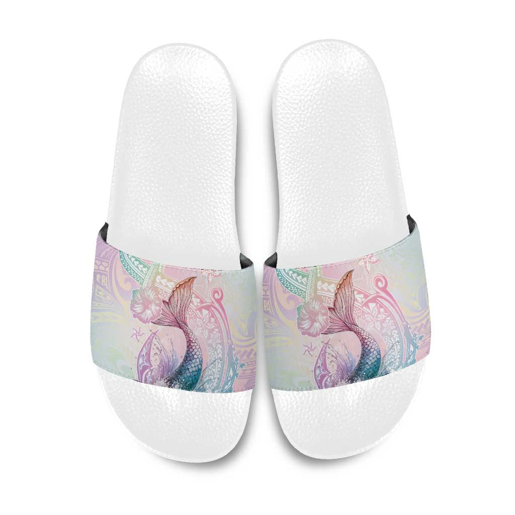 Hawaii Mermaid Sweet Pastel Slide Sandals Polynesian Pattern Fish Hook LT01 Multicolor - Polynesian Pride