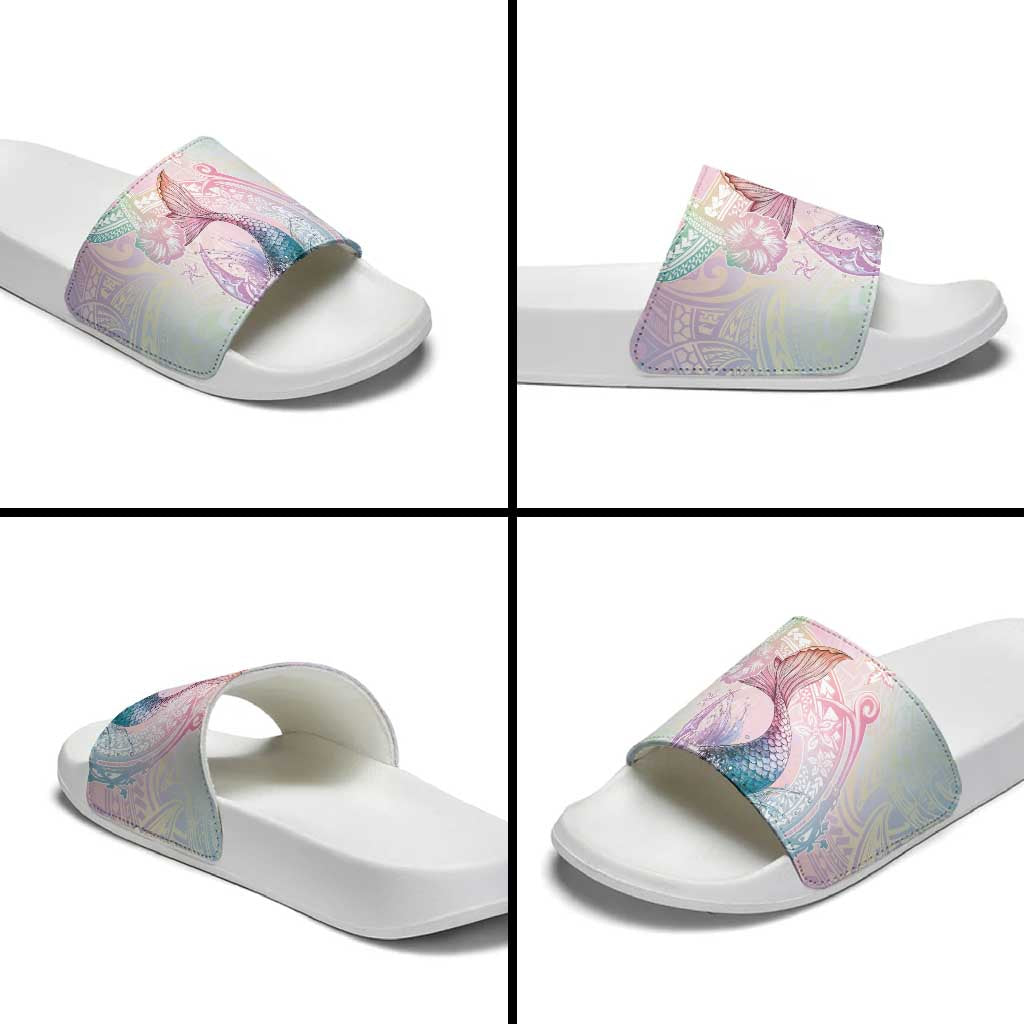 Hawaii Mermaid Sweet Pastel Slide Sandals Polynesian Pattern Fish Hook LT01 - Polynesian Pride