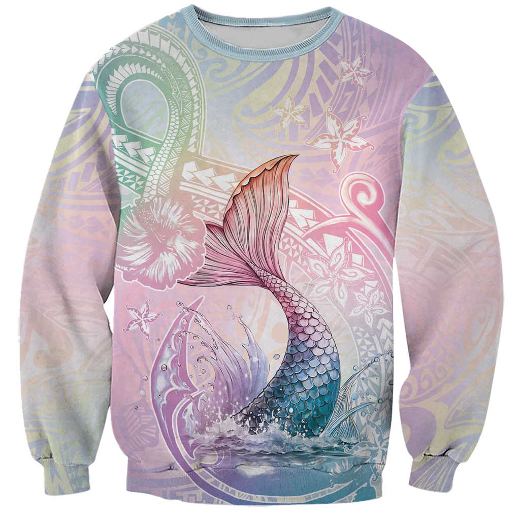 Hawaii Mermaid Sweet Pastel Sweatshirt Polynesian Pattern Fish Hook LT01 Unisex Multicolor - Polynesian Pride