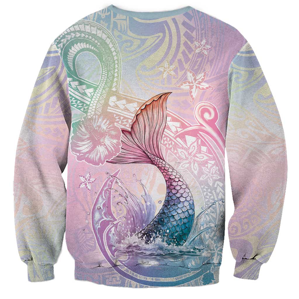 Hawaii Mermaid Sweet Pastel Sweatshirt Polynesian Pattern Fish Hook LT01 - Polynesian Pride