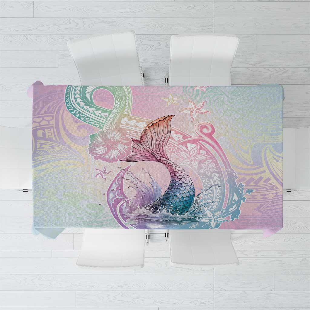 Hawaii Mermaid Sweet Pastel Tablecloth Polynesian Pattern Fish Hook LT01 Multicolor - Polynesian Pride