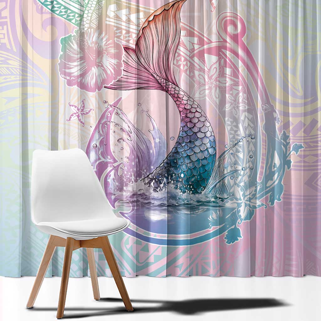 Hawaii Mermaid Sweet Pastel Window Curtain Polynesian Pattern Fish Hook LT01 - Polynesian Pride