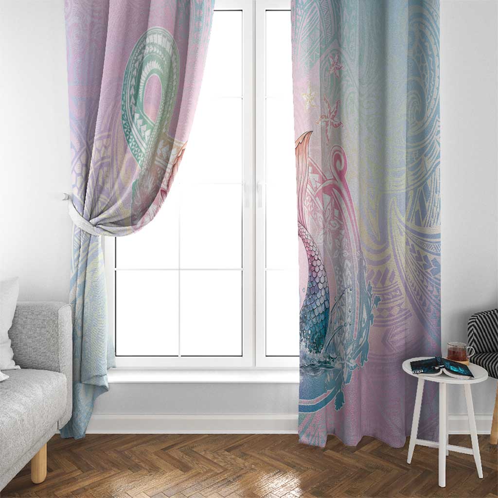Hawaii Mermaid Sweet Pastel Window Curtain Polynesian Pattern Fish Hook LT01 - Polynesian Pride