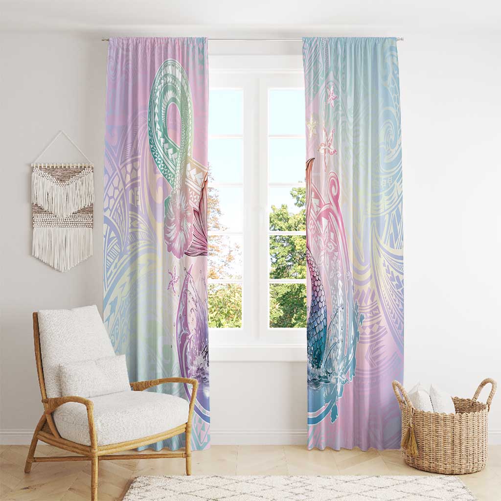 Hawaii Mermaid Sweet Pastel Window Curtain Polynesian Pattern Fish Hook LT01 - Polynesian Pride