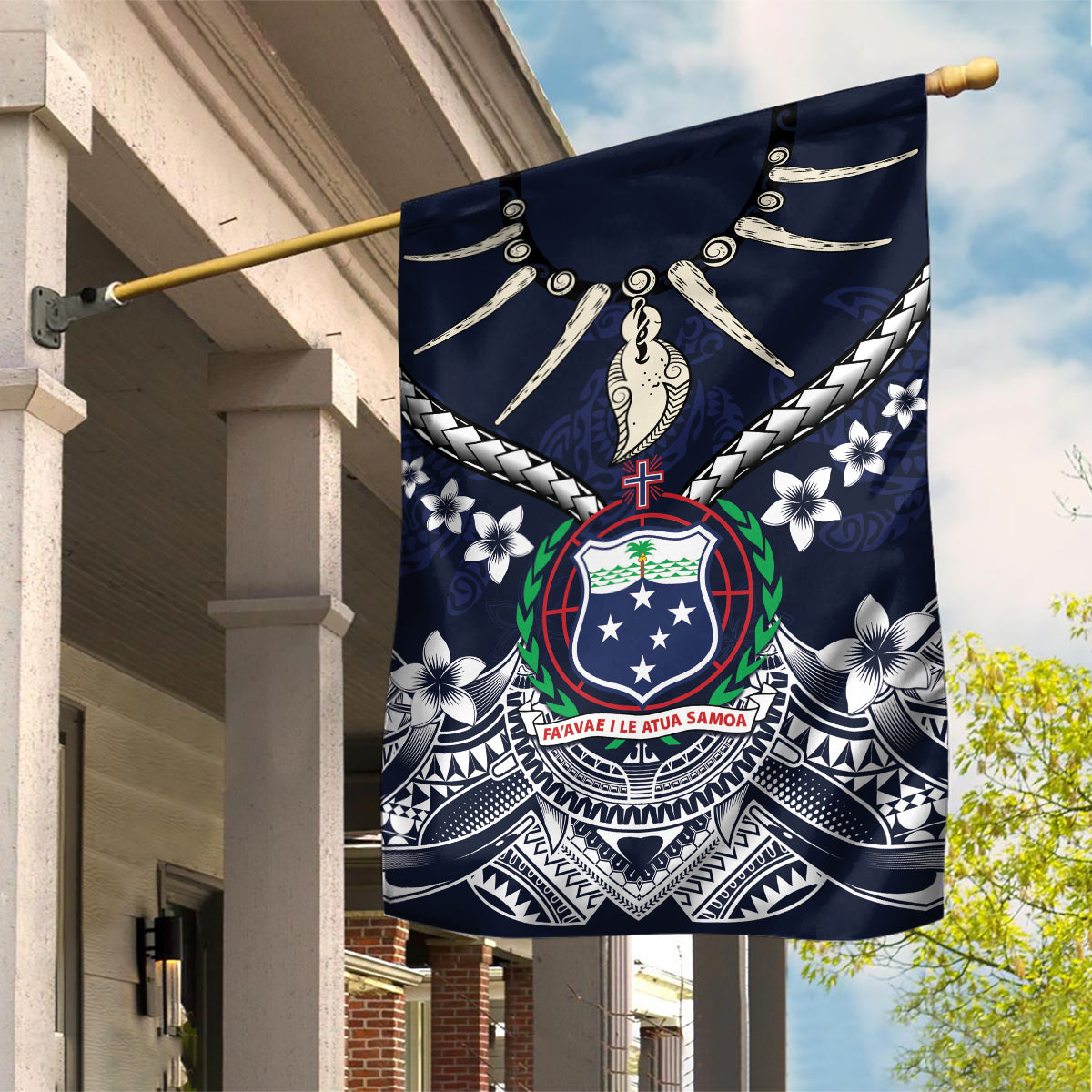 Samoa Independence Day Garden Flag Ula Nifo Mix Turtle LT01 House Flag Blue - Polynesian Pride