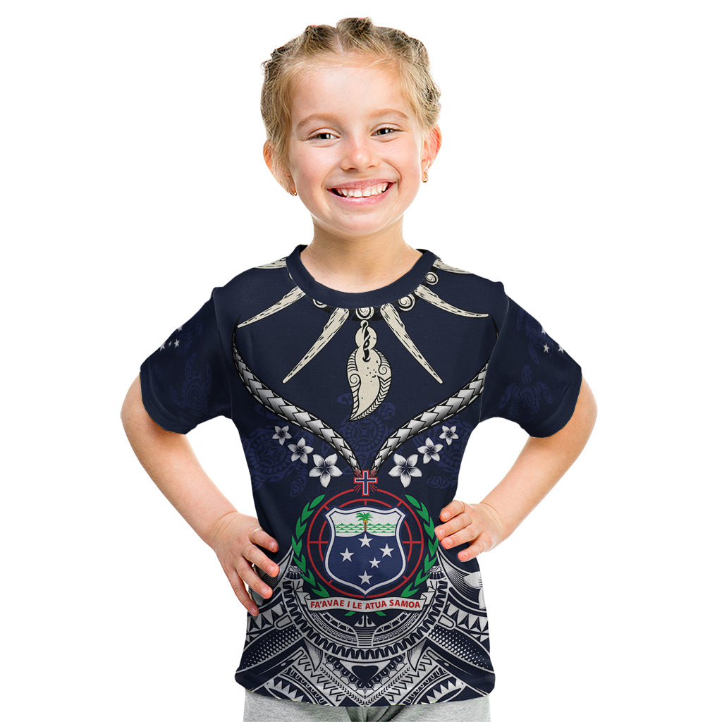 Samoa Independence Day Kid T Shirt Ula Nifo Mix Turtle LT01 Blue - Polynesian Pride