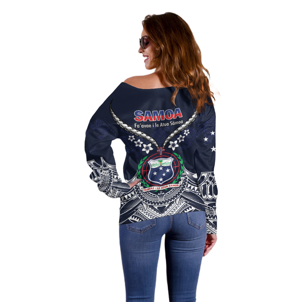 Samoa Independence Day Off Shoulder Sweater Ula Nifo Mix Turtle LT01 - Polynesian Pride