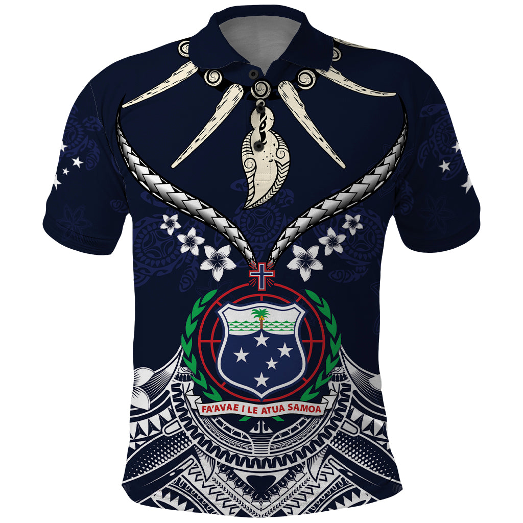 Samoa Independence Day Polo Shirt Ula Nifo Mix Turtle LT01 Blue - Polynesian Pride