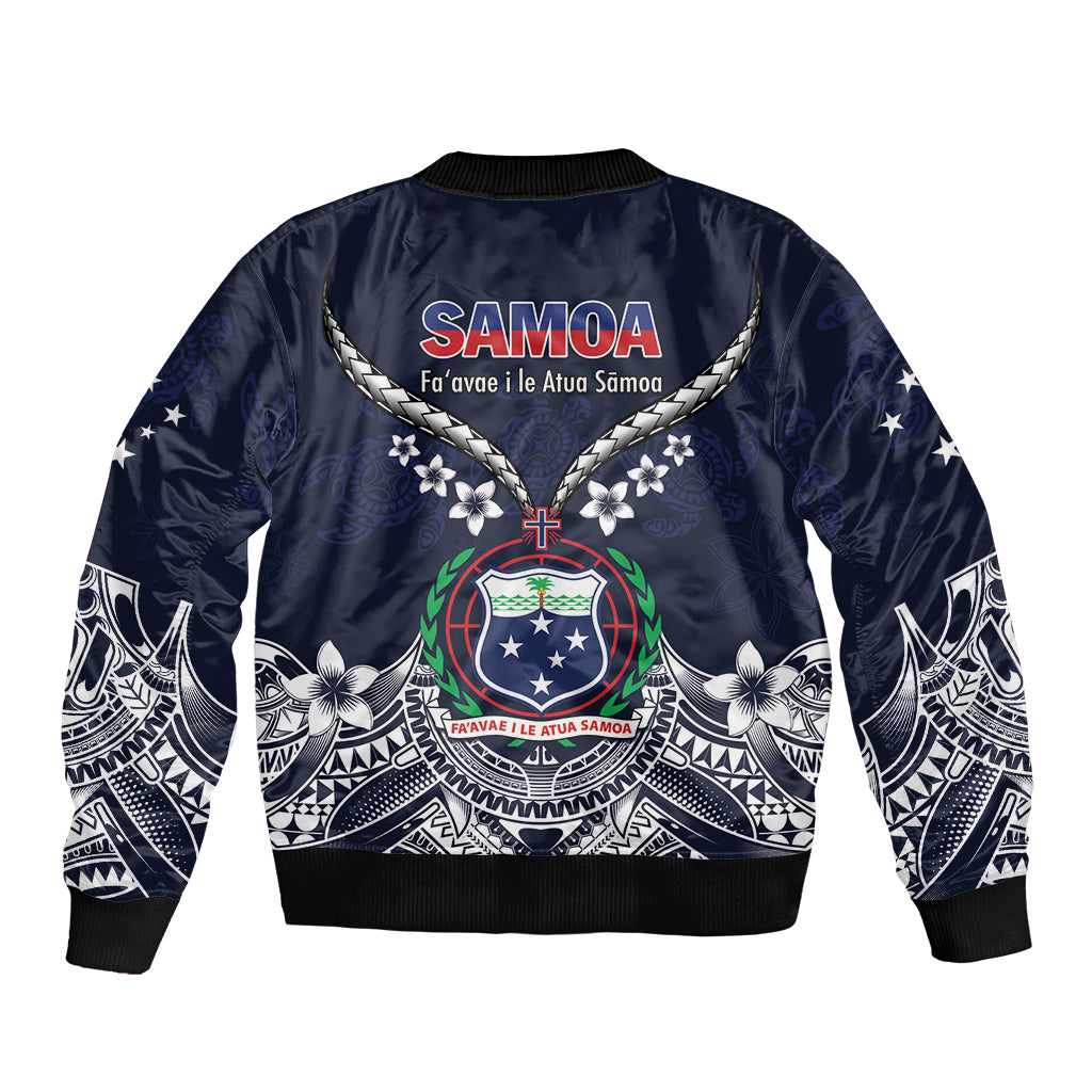 Samoa Independence Day Sleeve Zip Bomber Jacket Ula Nifo Mix Turtle LT01 - Polynesian Pride