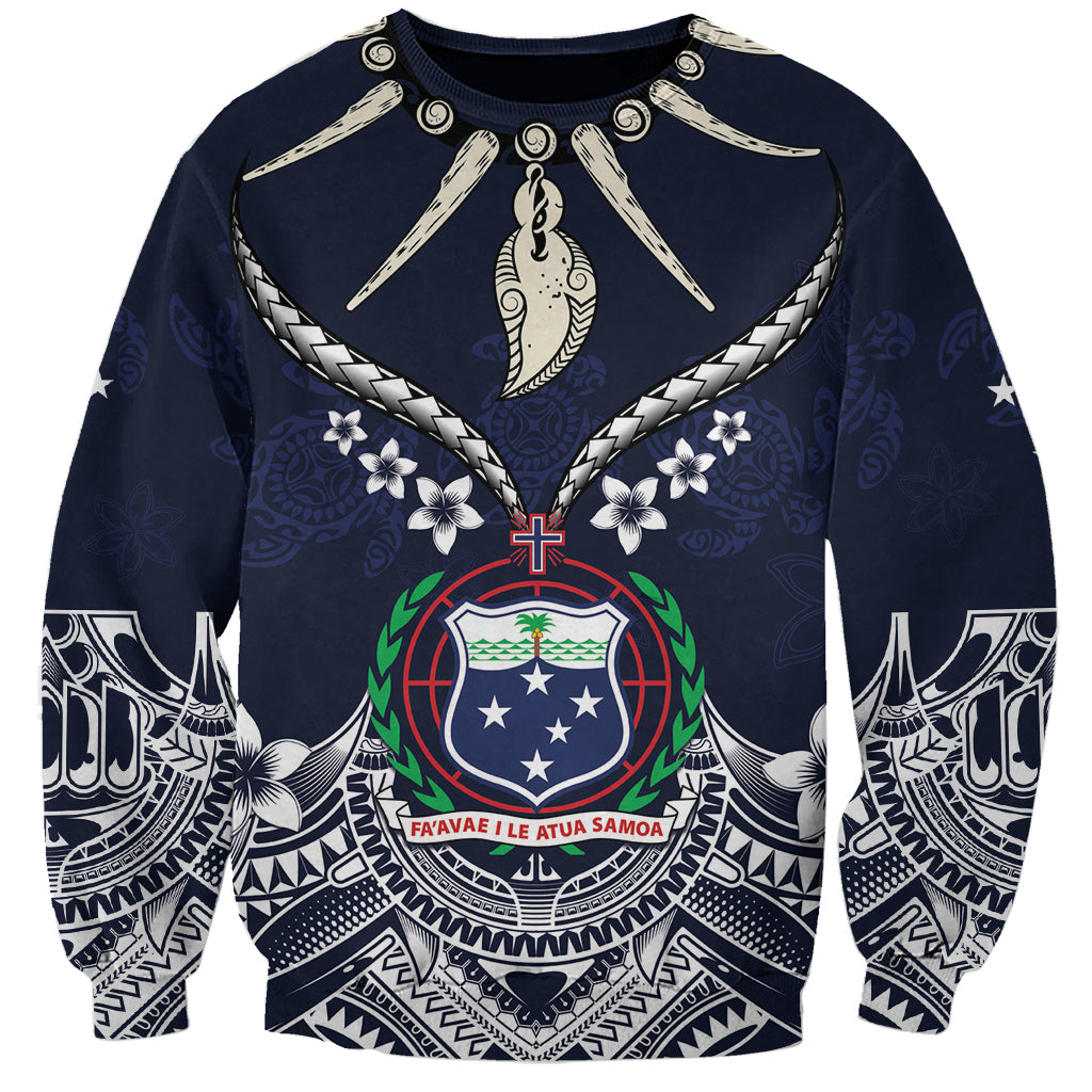 Samoa Independence Day Sweatshirt Ula Nifo Mix Turtle LT01 Unisex Blue - Polynesian Pride