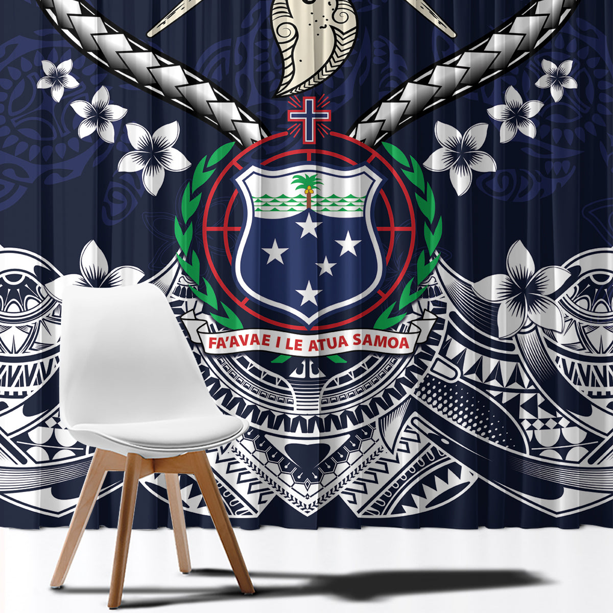Samoa Independence Day Window Curtain Ula Nifo Mix Turtle LT01 - Polynesian Pride