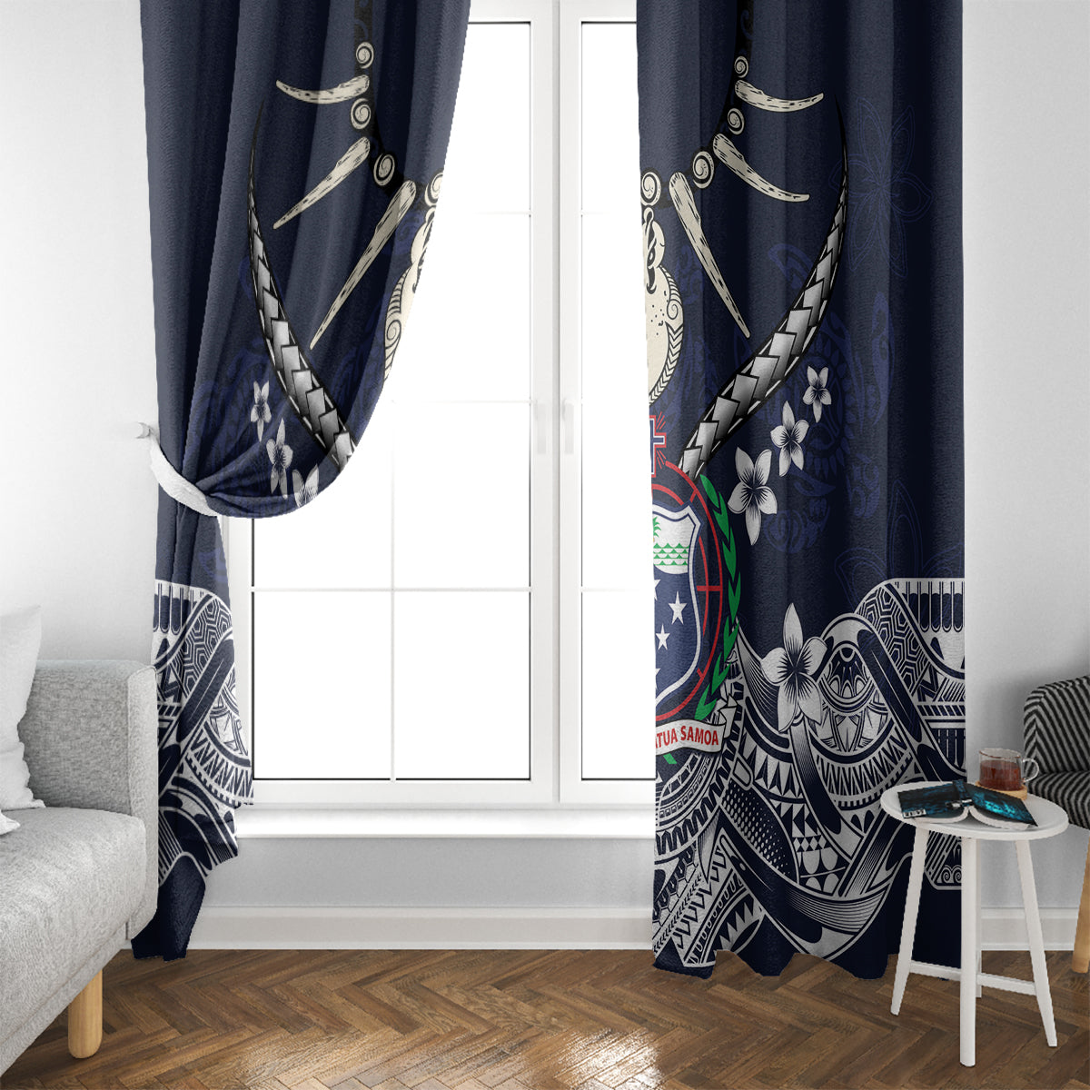 Samoa Independence Day Window Curtain Ula Nifo Mix Turtle LT01 - Polynesian Pride
