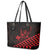 King Kamehameha Day Leather Tote Bag Kakau Polynesian Pattern