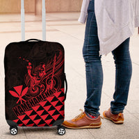 King Kamehameha Day Luggage Cover Kakau Polynesian Pattern LT01 Red - Polynesian Pride