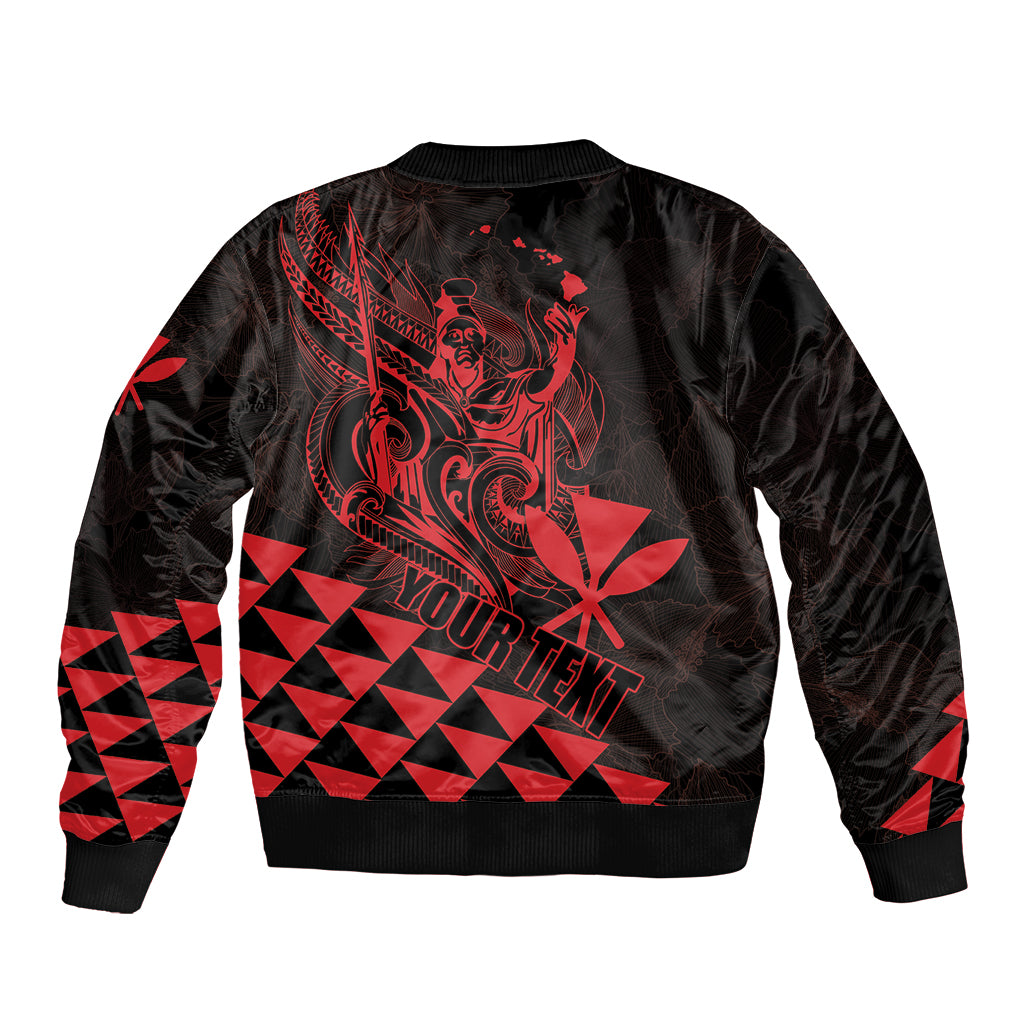 Personalized King Kamehameha Day Sleeve Zip Bomber Jacket Kakau Polynesian Pattern LT01 - Polynesian Pride