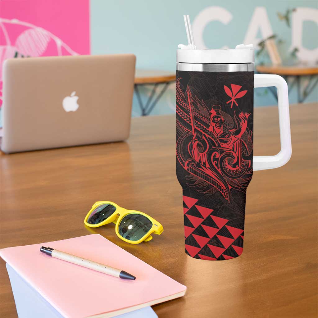 King Kamehameha Day Tumbler With Handle Kakau Polynesian Pattern LT01 - Polynesian Pride