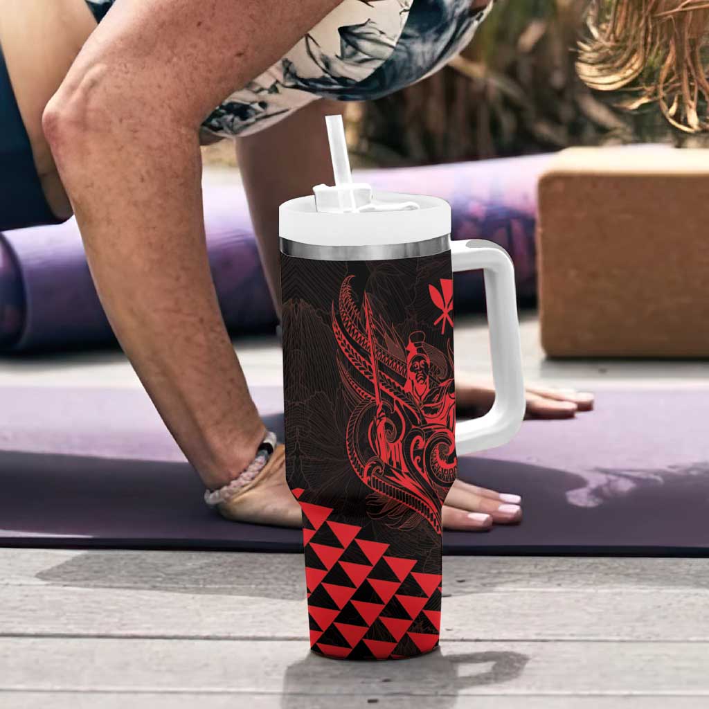 King Kamehameha Day Tumbler With Handle Kakau Polynesian Pattern LT01 - Polynesian Pride