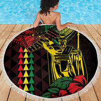 King Kamehameha Day Beach Blanket Hawaii Kakau Reggae LT01 - Polynesian Pride
