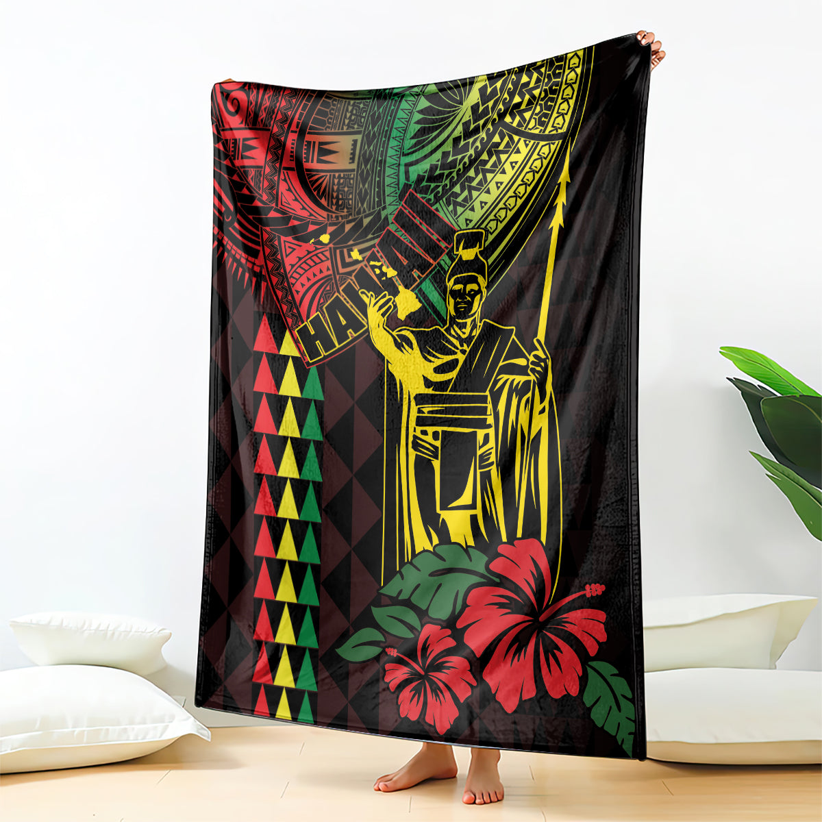 King Kamehameha Day Blanket Hawaii Kakau Reggae LT01 - Polynesian Pride