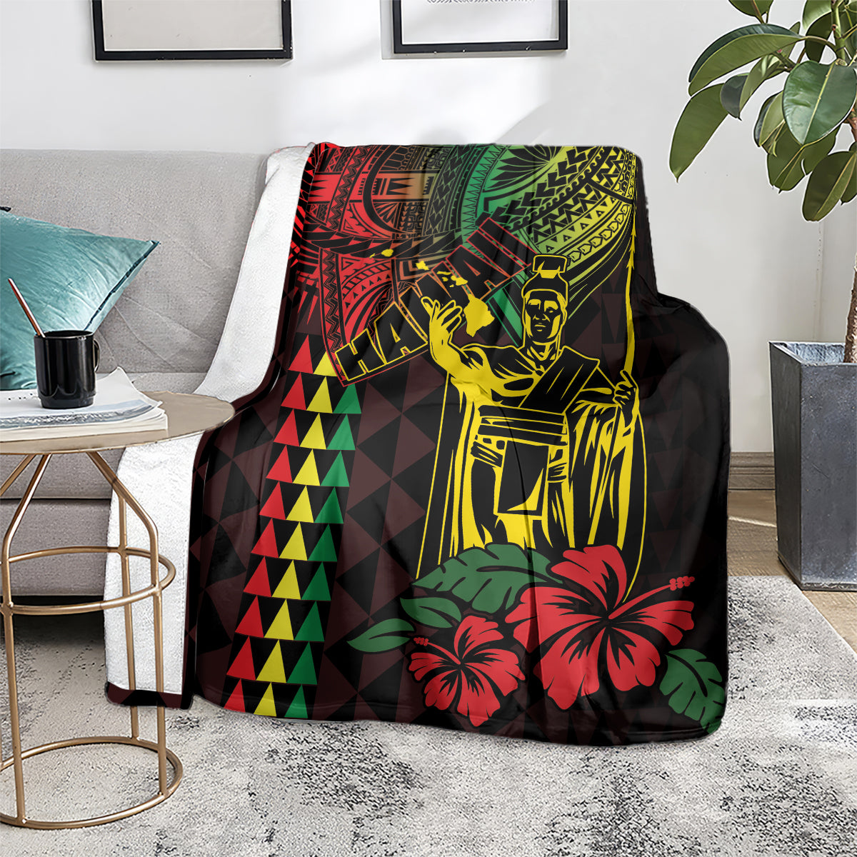 King Kamehameha Day Blanket Hawaii Kakau Reggae LT01 - Polynesian Pride