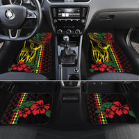 King Kamehameha Day Car Mats Hawaii Kakau Reggae LT01 Set 4pcs Black - Polynesian Pride