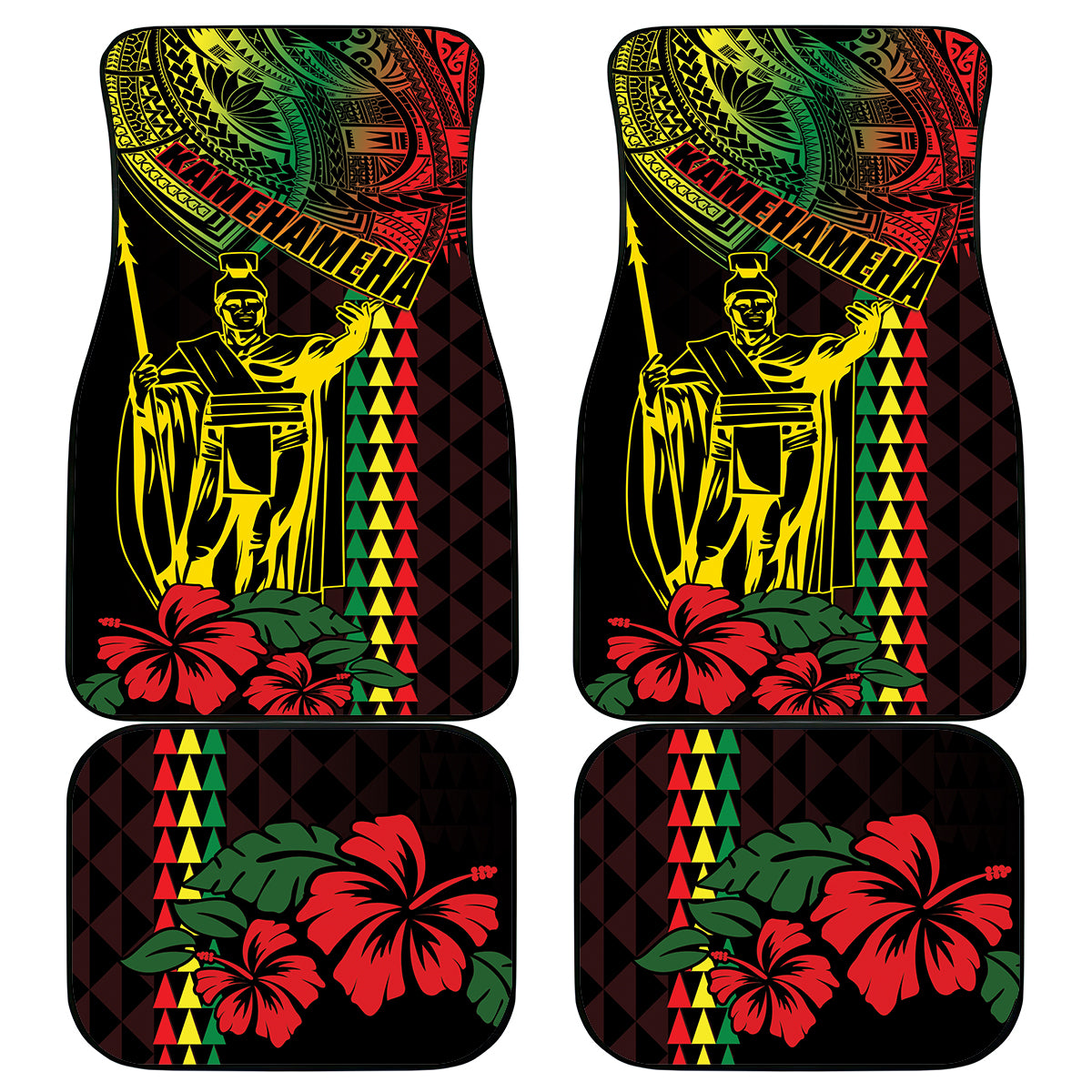 King Kamehameha Day Car Mats Hawaii Kakau Reggae LT01 - Polynesian Pride
