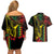 King Kamehameha Day Couples Matching Off Shoulder Short Dress and Hawaiian Shirt Hawaii Kakau Reggae