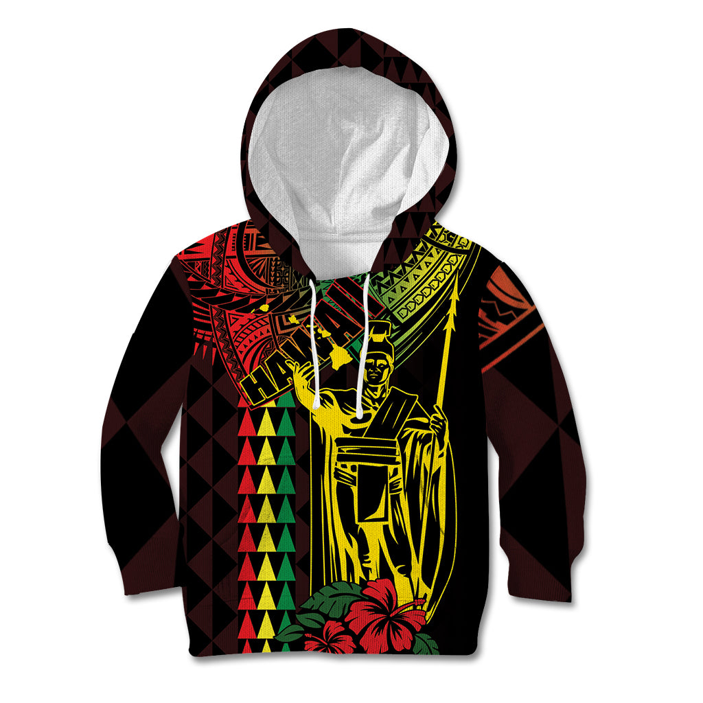 King Kamehameha Day Kid Hoodie Hawaii Kakau Reggae LT01 Hoodie Black - Polynesian Pride