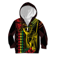 King Kamehameha Day Kid Hoodie Hawaii Kakau Reggae LT01 Zip Hoodie Black - Polynesian Pride