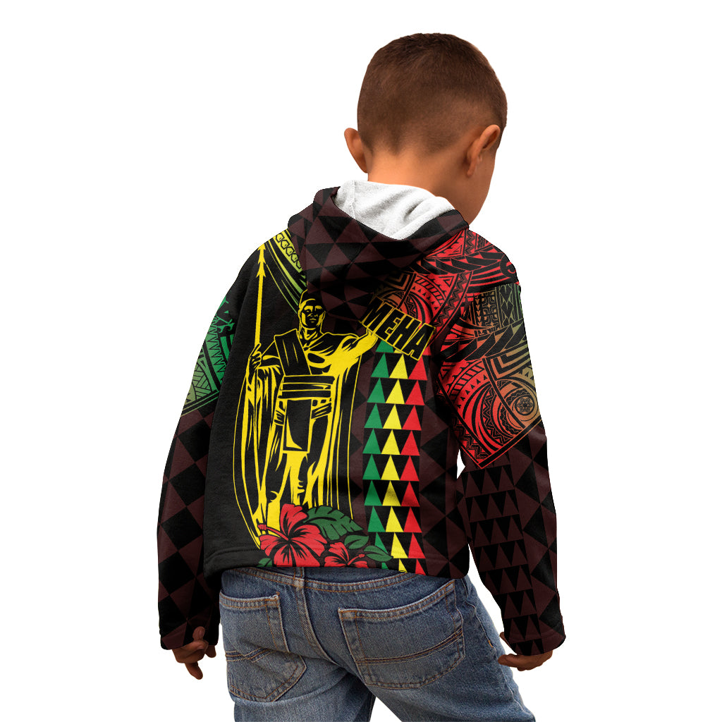 King Kamehameha Day Kid Hoodie Hawaii Kakau Reggae LT01 - Polynesian Pride