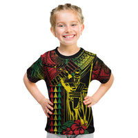 King Kamehameha Day Kid T Shirt Hawaii Kakau Reggae LT01 Black - Polynesian Pride