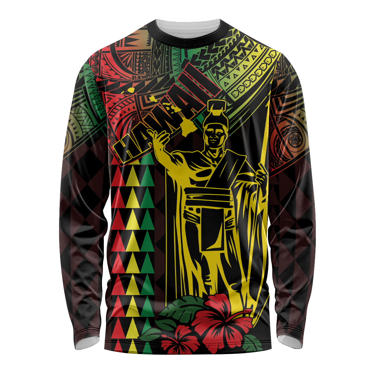 King Kamehameha Day Long Sleeve Shirt Hawaii Kakau Reggae LT01 Unisex Black - Polynesian Pride