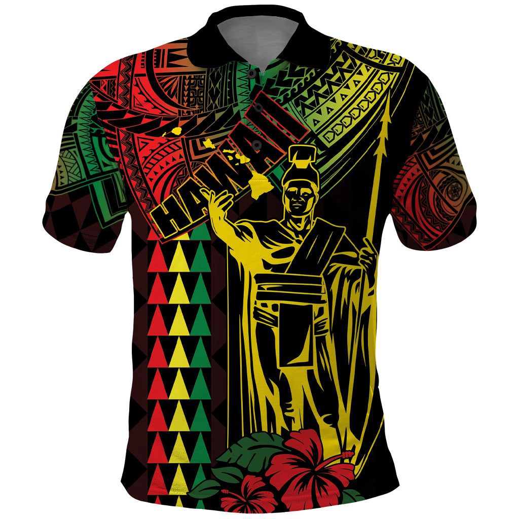 King Kamehameha Day Polo Shirt Hawaii Kakau Reggae LT01 Black - Polynesian Pride