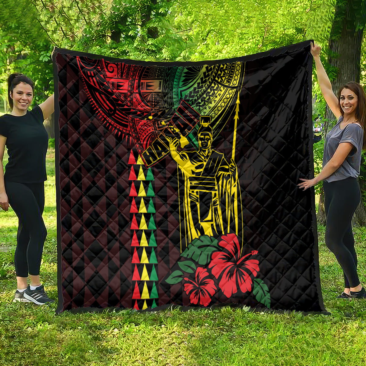 King Kamehameha Day Quilt Hawaii Kakau Reggae LT01 - Polynesian Pride