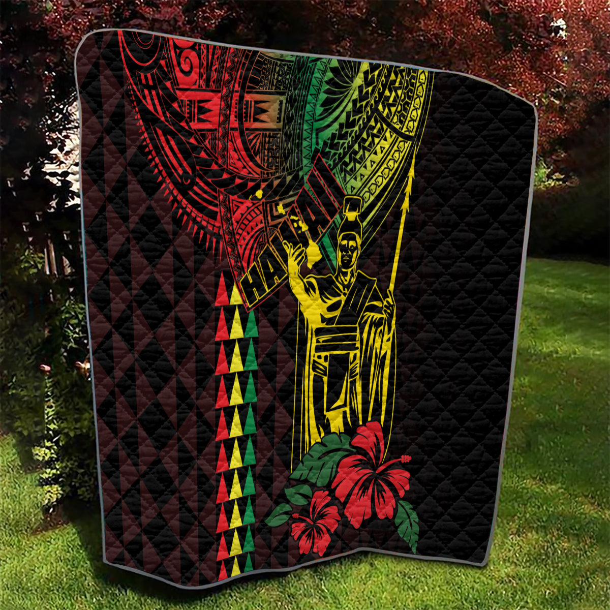 King Kamehameha Day Quilt Hawaii Kakau Reggae LT01 - Polynesian Pride
