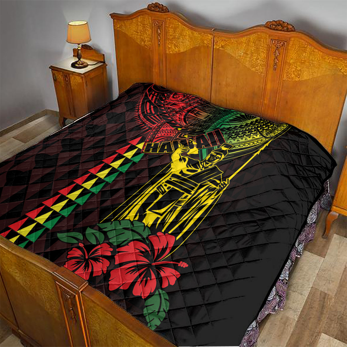 King Kamehameha Day Quilt Hawaii Kakau Reggae LT01 - Polynesian Pride