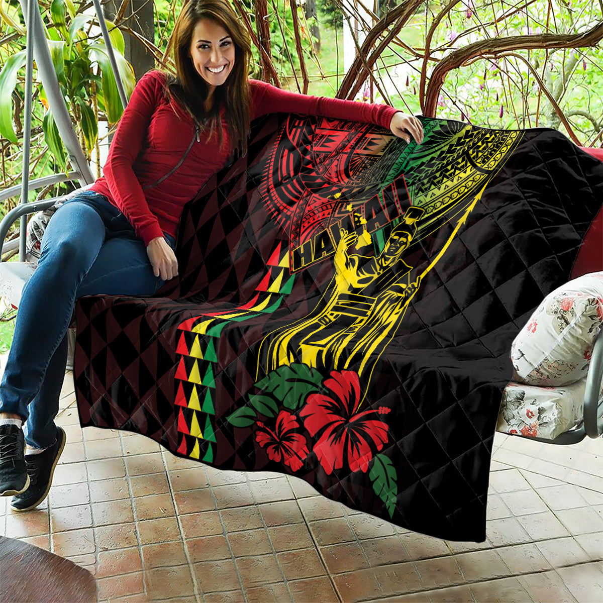 King Kamehameha Day Quilt Hawaii Kakau Reggae LT01 - Polynesian Pride